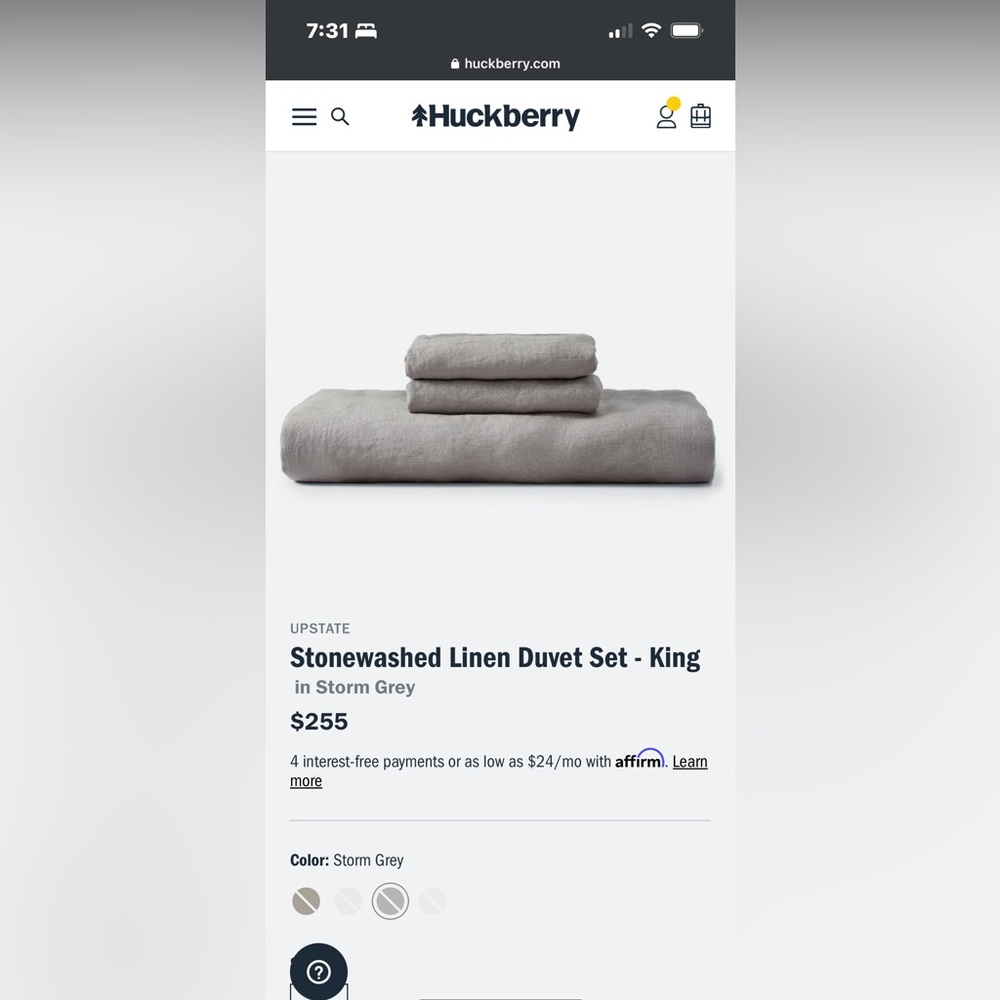 Upstate King 100% linen duvet cover set